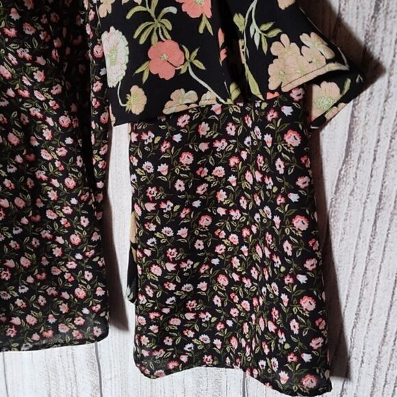 Whimsical NY Collection Bell Sleeves Ruffle Detail Bohemian Top Size Large - Picture 9 of 13